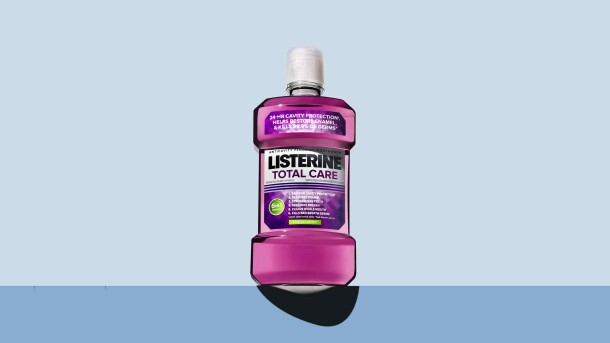 Listerine total care on blue background